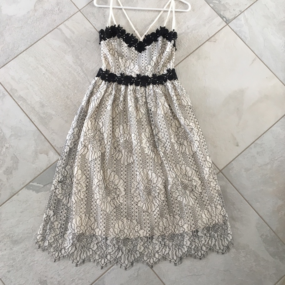Anthropologie Cream Lace Dress